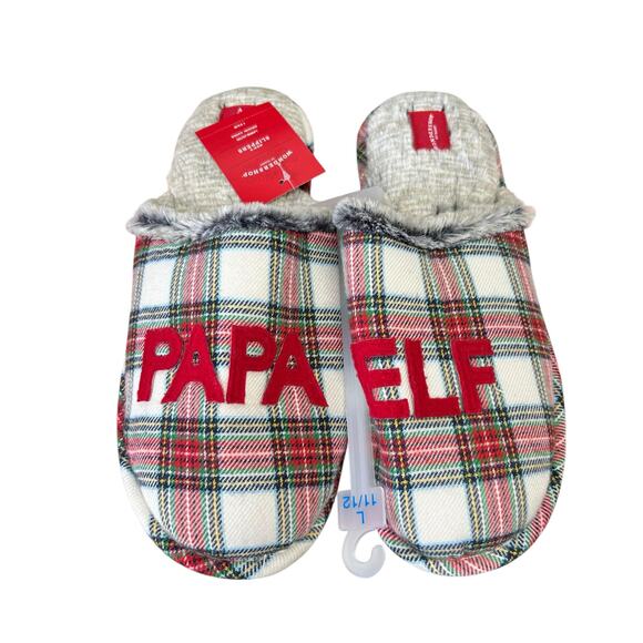 Wondershop Other - NWT Wondershop by Target Papa Elf Plaid Men’s Faux Fur Slippers Large 11 / 12